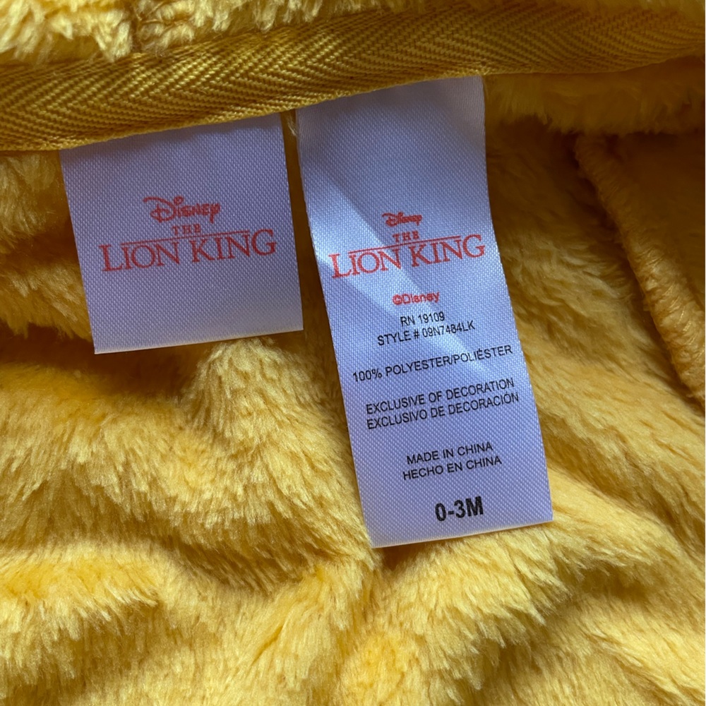 0-3 months Disney Lion King Simba Zip Up - Picture 5 of 11